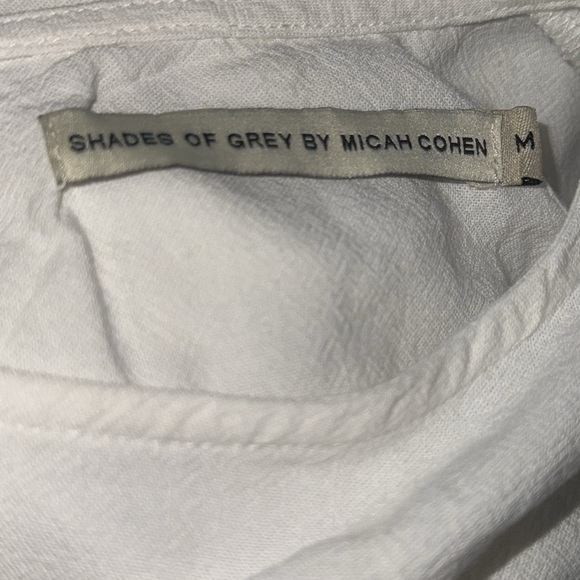 Shades of Grey by Micah Cohen white dolman sleeves white linen cotton top Sz M - Picture 4 of 7
